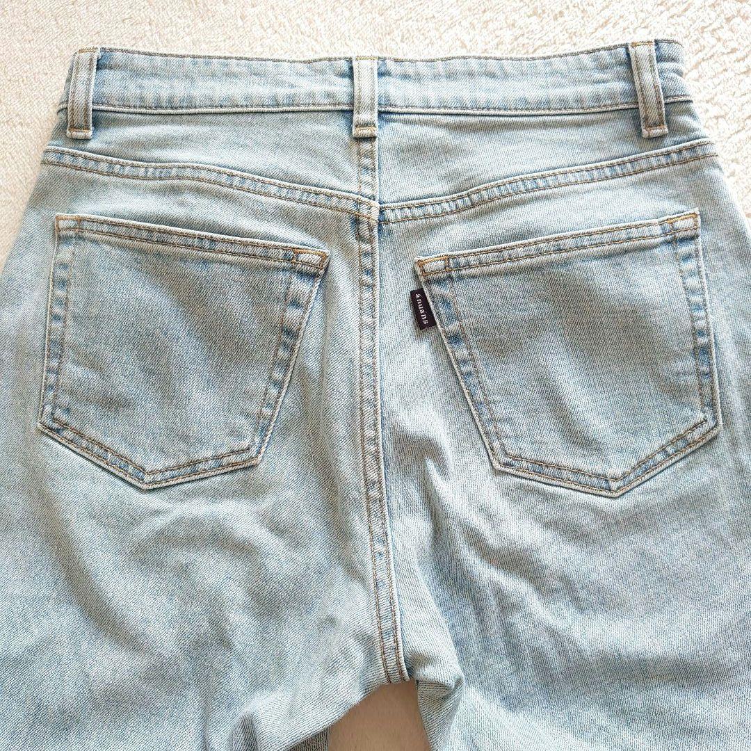 ♡anuans♡セミフレアカットオフデニムパンツ
