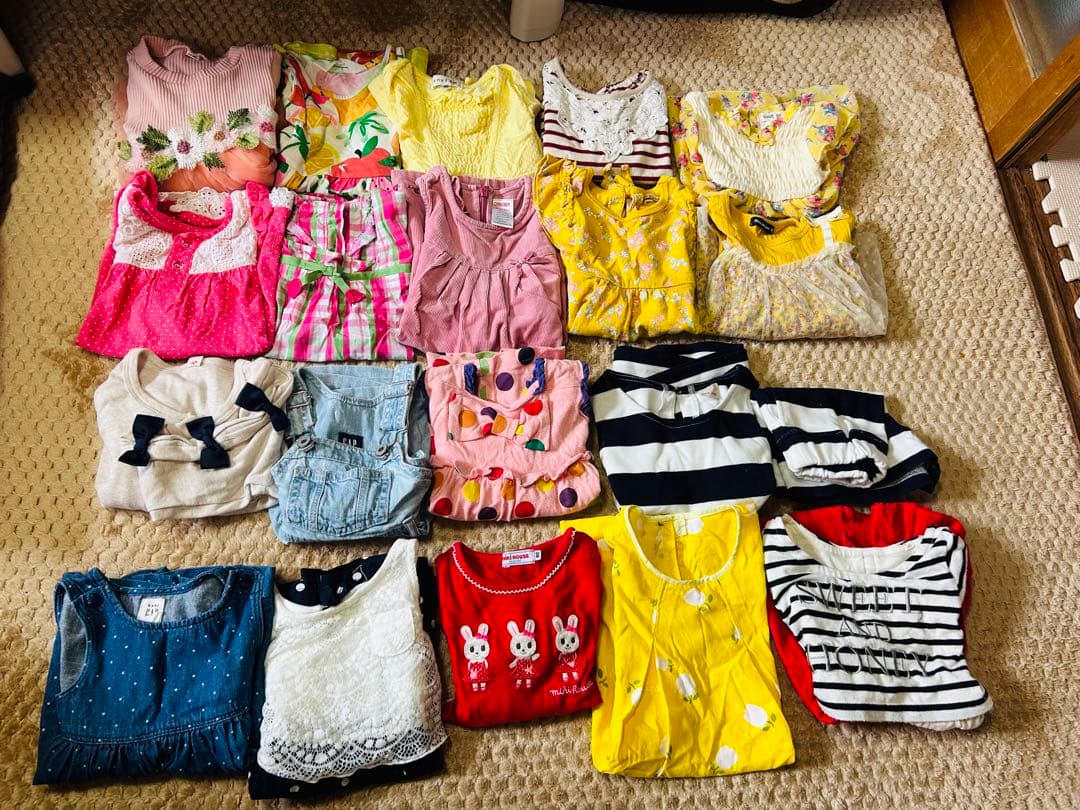 ねねひめさんおまとめ　女の子トップス、パンツ70から90以下 多彩なデザイン