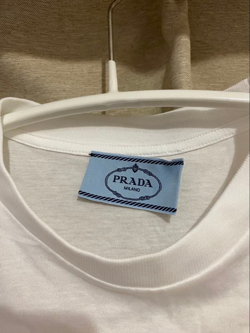 【試着のみ】PRADA プラダ Tシャツ 半袖 ショート丈 Mサイズ