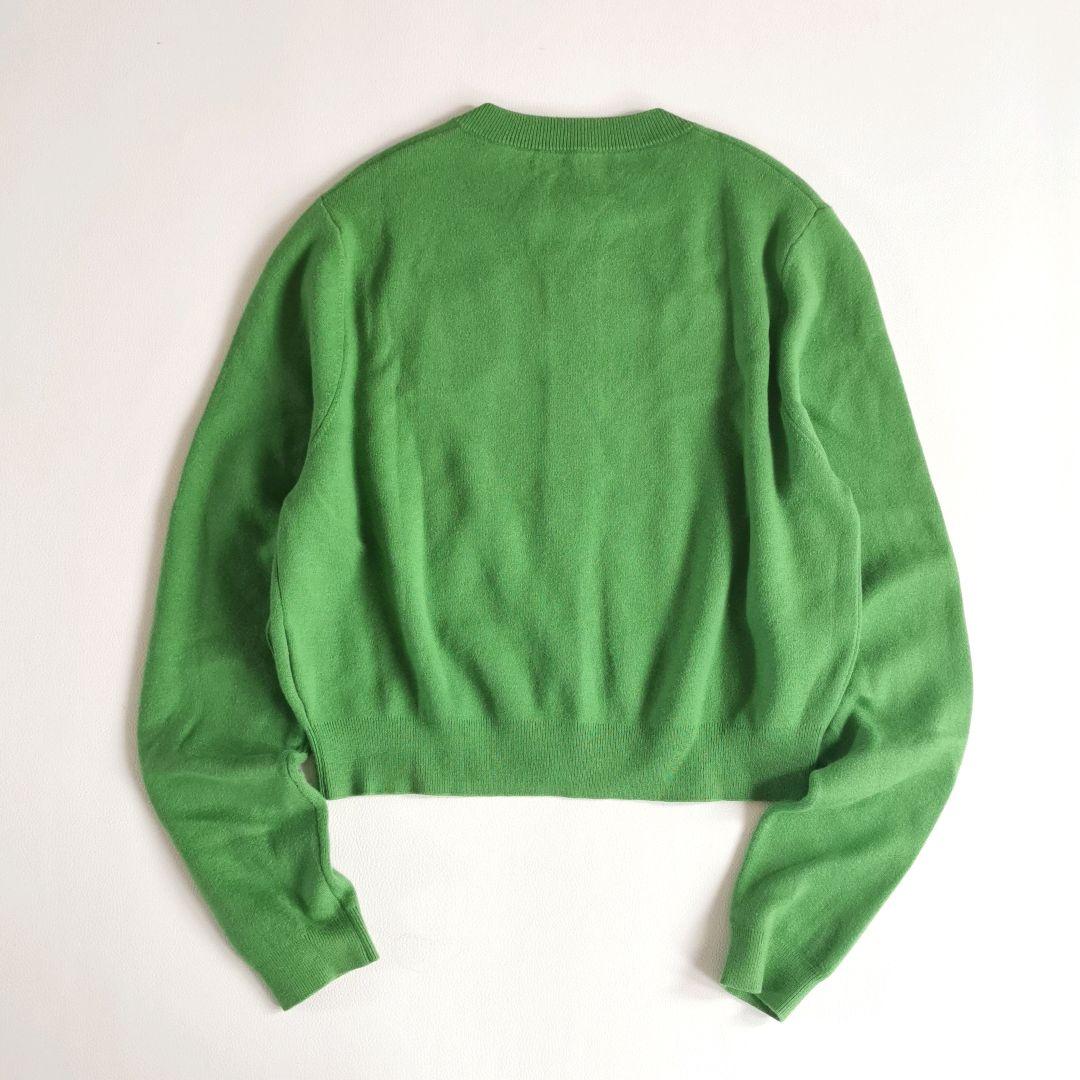 【美品✨】キャバン コットンカシミヤクルーネックカーディガン 緑 XS