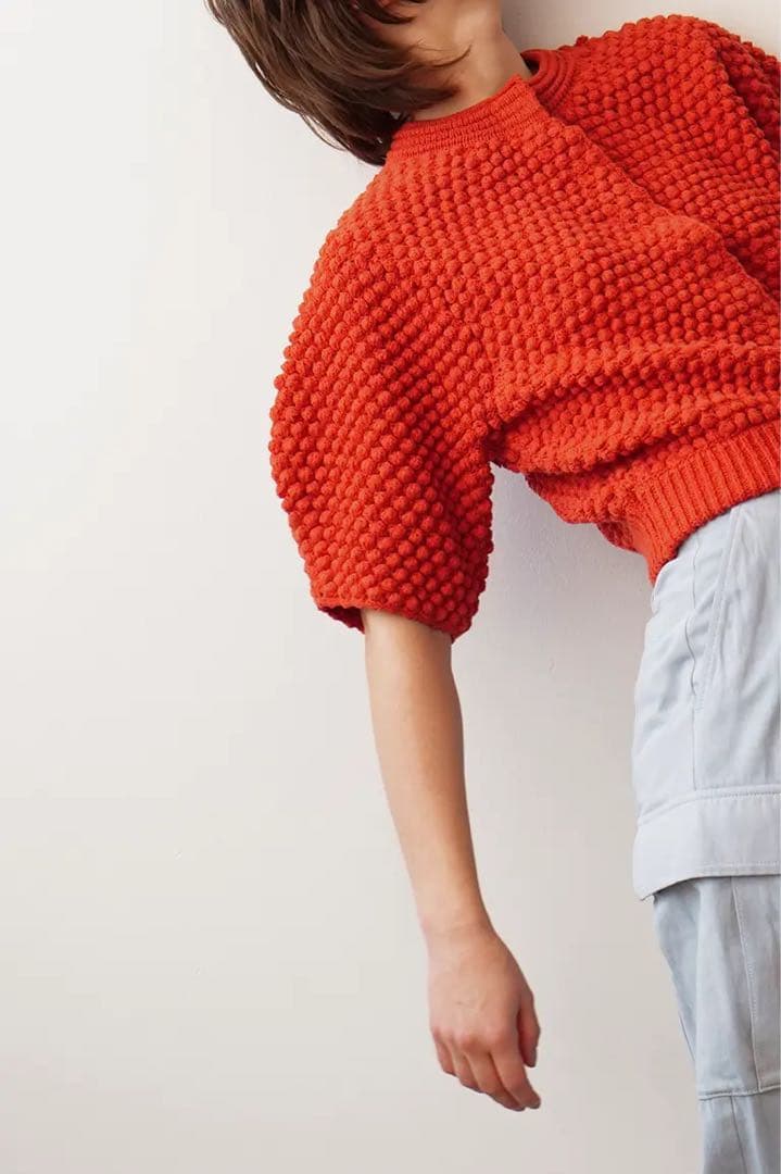 美品 clane 3D DOT HALF SLEEVE KNIT CARDIGA