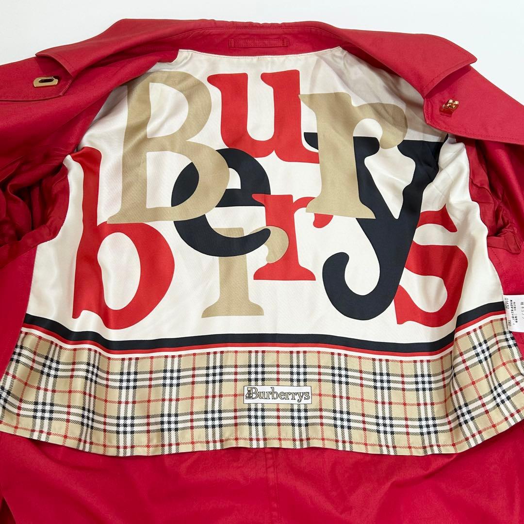 Burberrys バーバリー ヴィンテージ ステンカラーコート 金ボタン 赤
