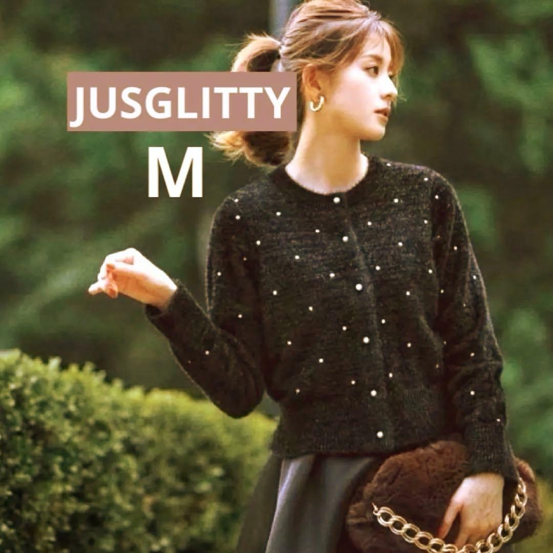 【JUSGLITTY】ドット刺繍カーディブルオーバー Mサイズ