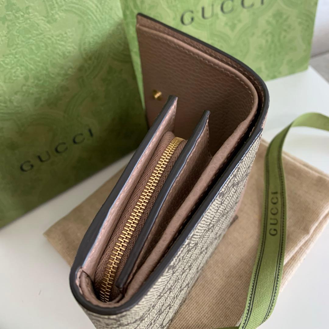 ✨新品未使用・箱付き✨　GUCCI ミニ財布　マーモントGGロゴxピンクベージュ