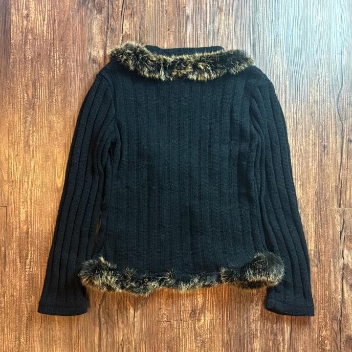 【古着】MOSCHINO CHEAP & CHIC ニットカーディガン 裏地柄