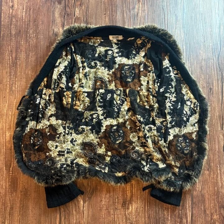 【古着】MOSCHINO CHEAP & CHIC ニットカーディガン 裏地柄