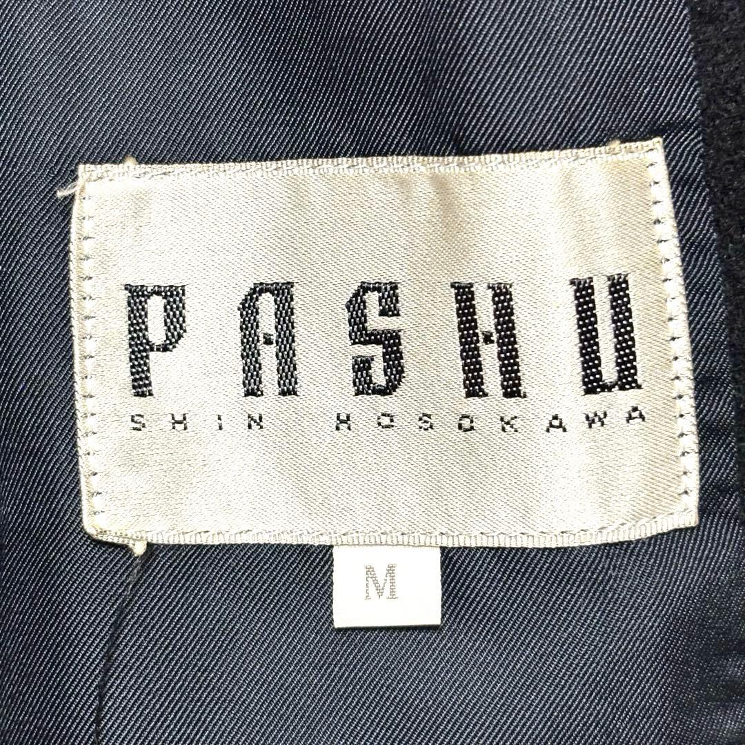 激レア 80s PASHU シンホソカワ 短丈 ウール ボンバーブルゾン 黒 M