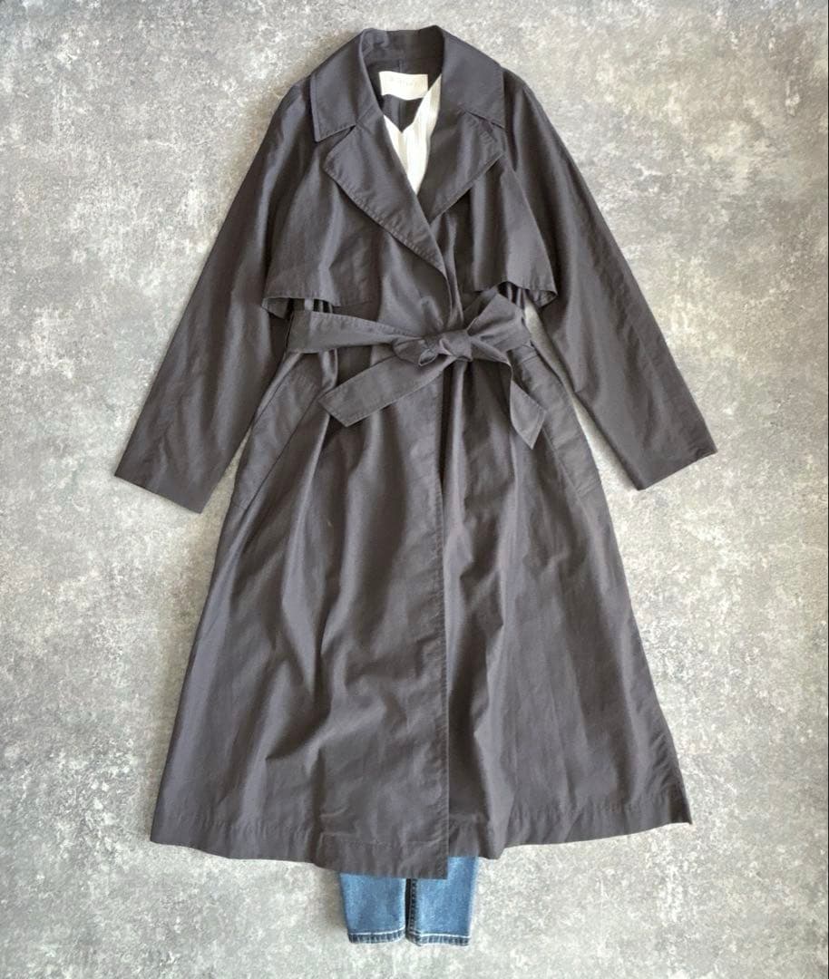 美品 Ballsey ナイロンコットンロングコート 洗練グレー オーバーサイズ