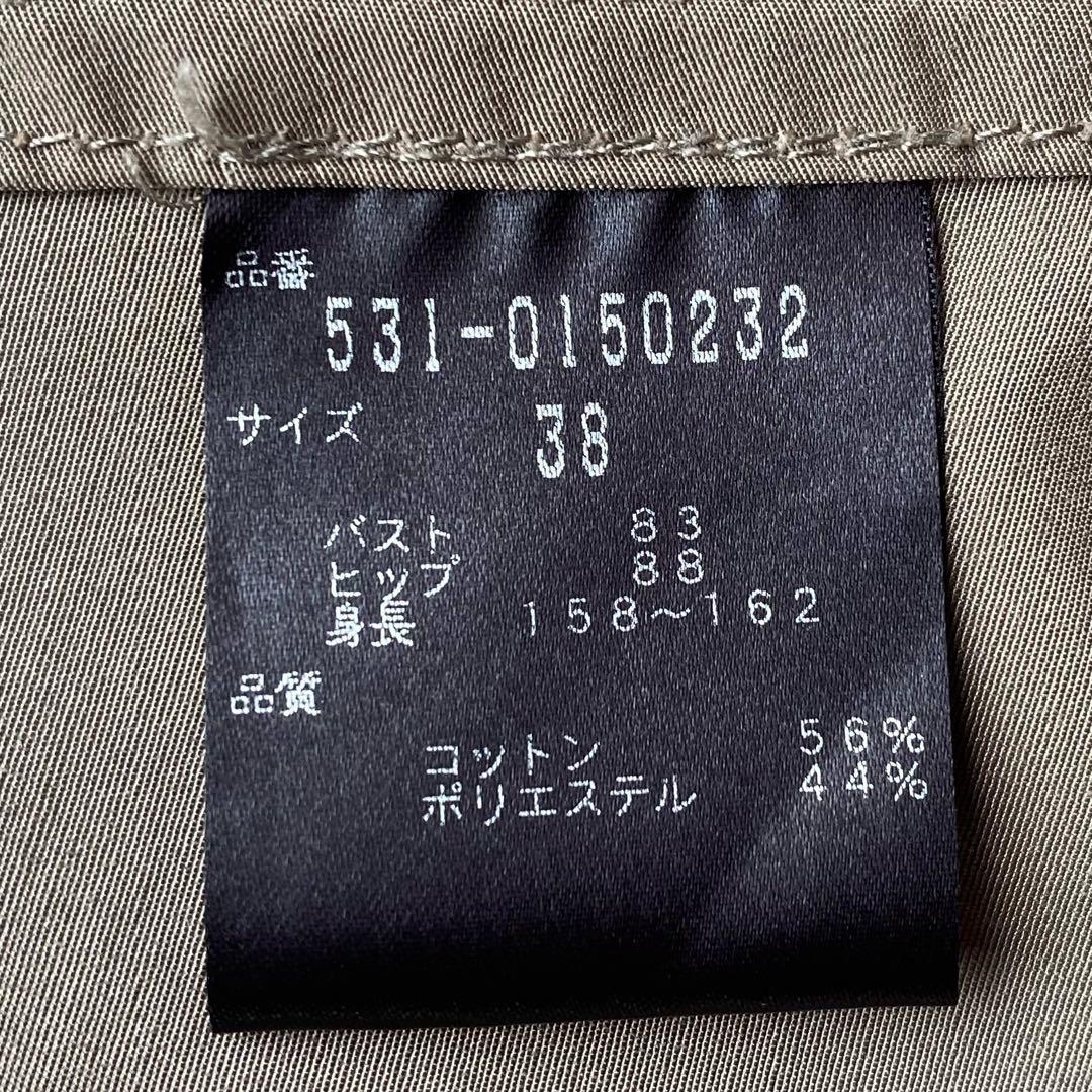 【未使用近】ADORE ライトグログランジャケット 38 カーキ ラウンドヘム