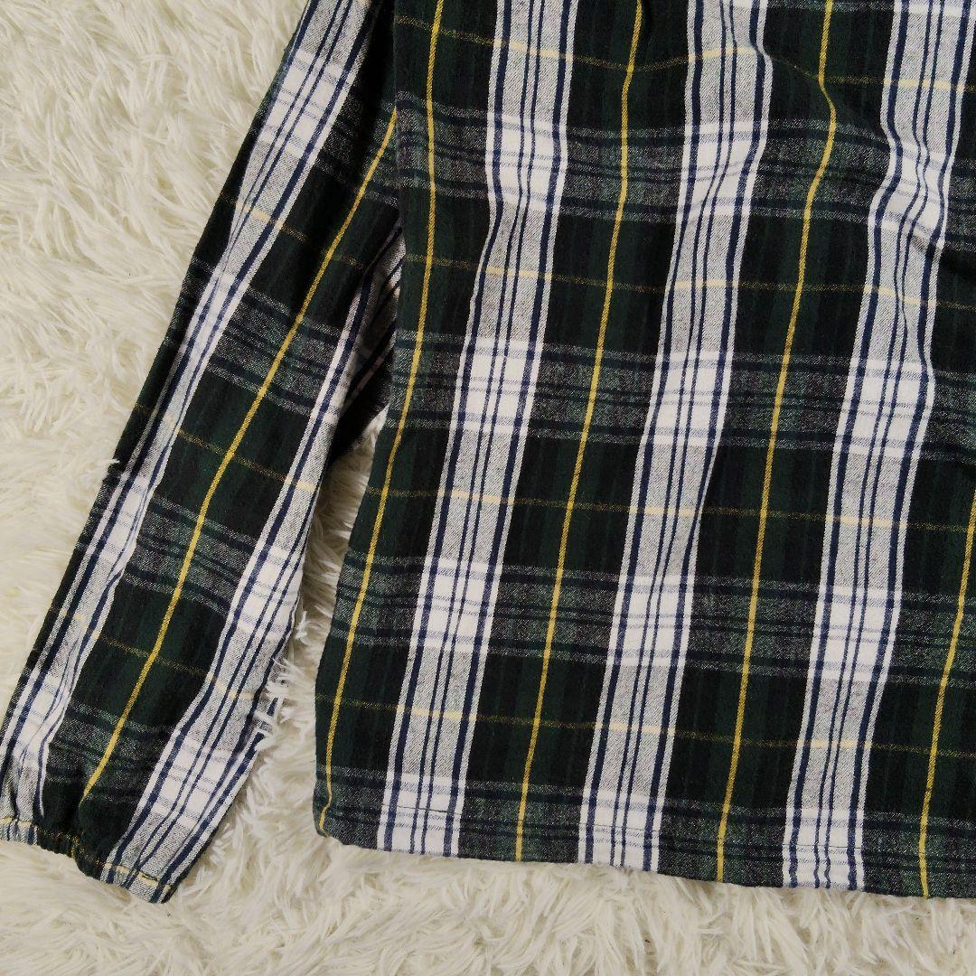 STUSSY　00s　ジップアップ　ジャケット　フード　チェック　緑　単丈　М