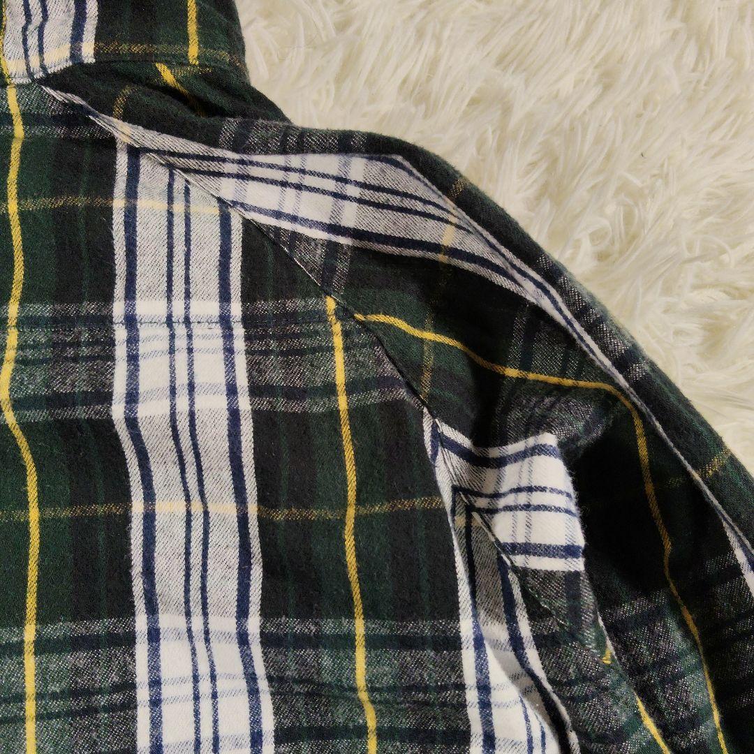 STUSSY　00s　ジップアップ　ジャケット　フード　チェック　緑　単丈　М
