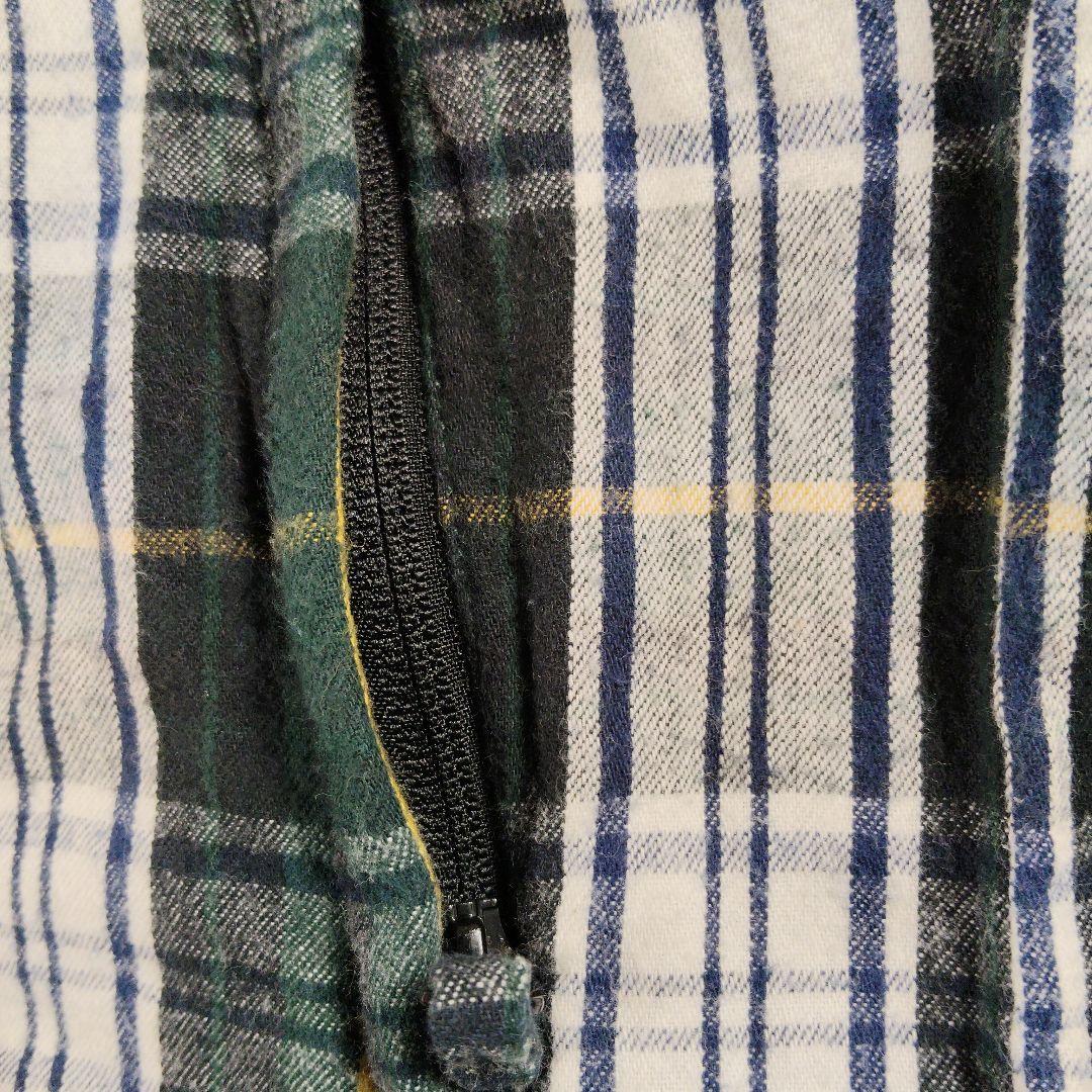 STUSSY　00s　ジップアップ　ジャケット　フード　チェック　緑　単丈　М