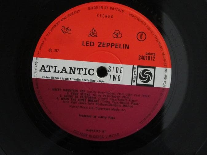 LED ZEPPELIN★IV UK Atlantic Red/Maroon オ