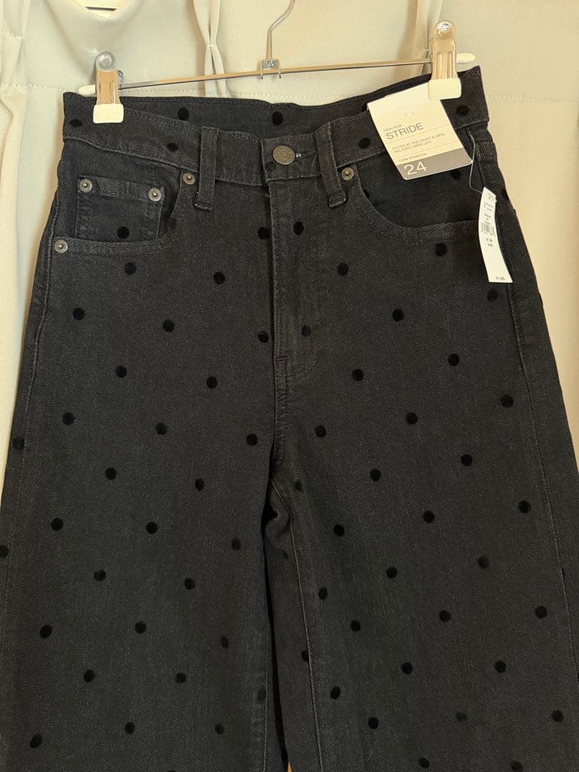 GAP ハイライズストライドワイドデニム　ドット