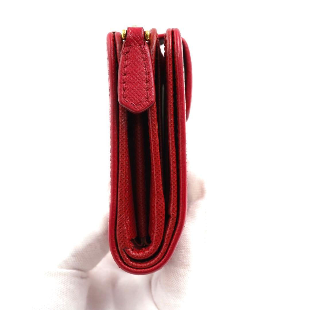✨新品未使用✨　PRADA ミニ財布　三角プレート　サフィアーノ　折り財布