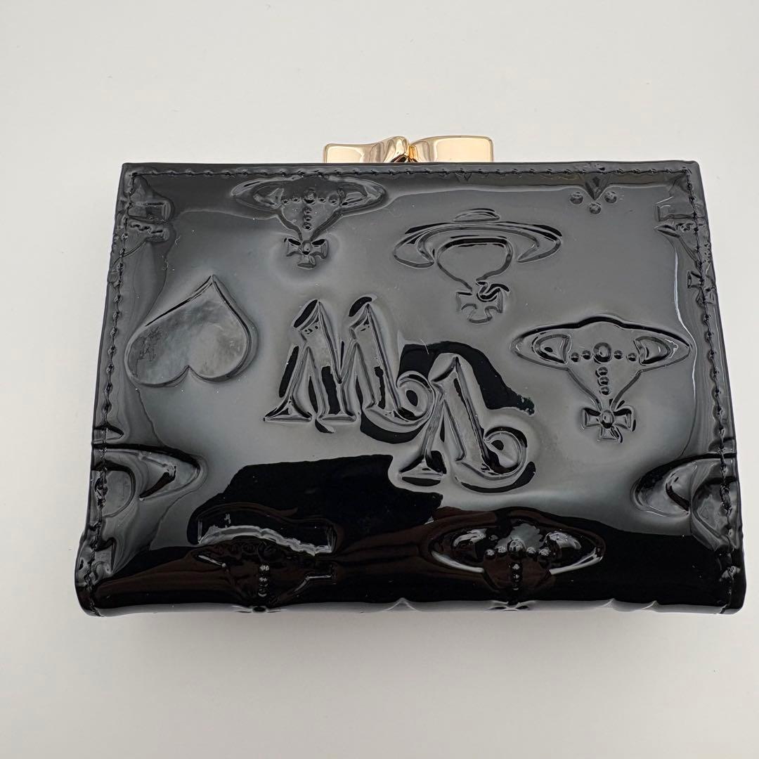 【新品未使用】Vivienne Westwood 三つ折り財布 黒 エナメル