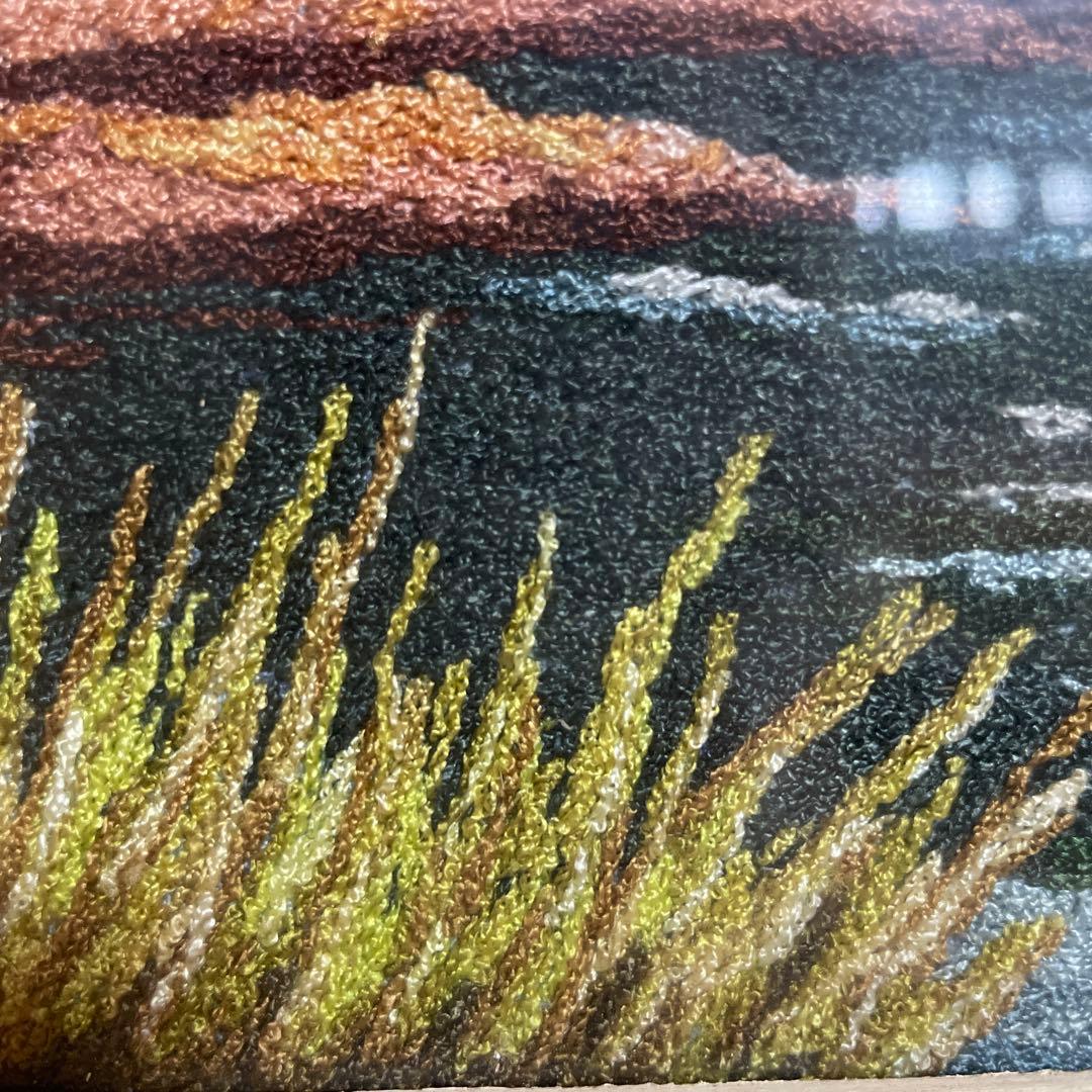 水辺の教会　刺繍画 フレーム付き