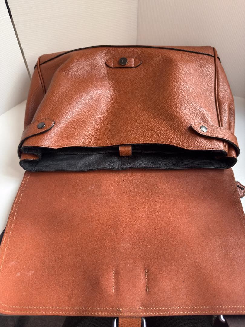 coach コーチ ブラウンレザー メッセンジャーバッグ
