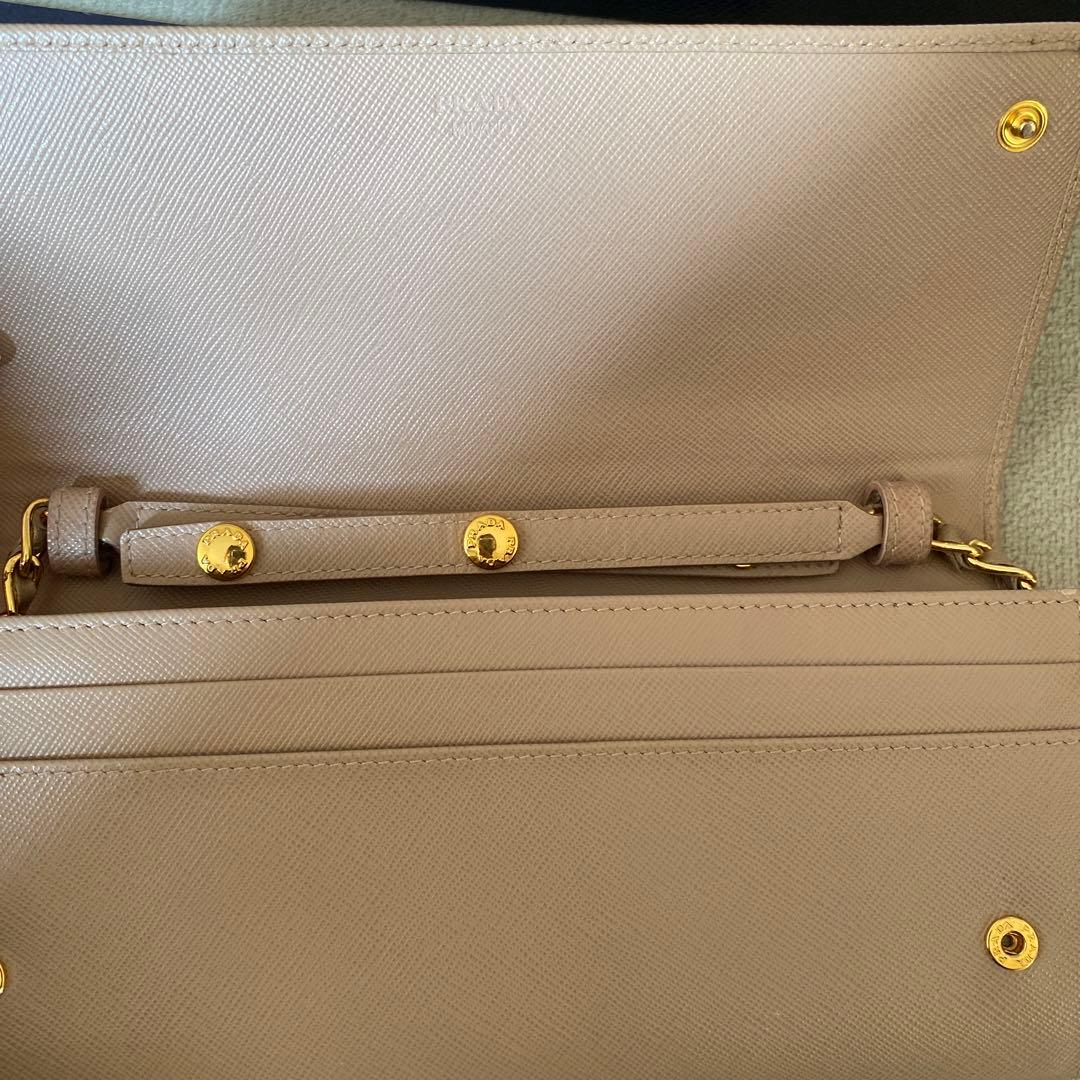 【希望価格教えてください】PRADA ピンクベージュ サフィアーノ