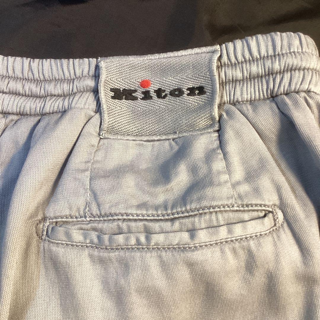 Kiton キートンうすグレー　メンズイージーパンツ