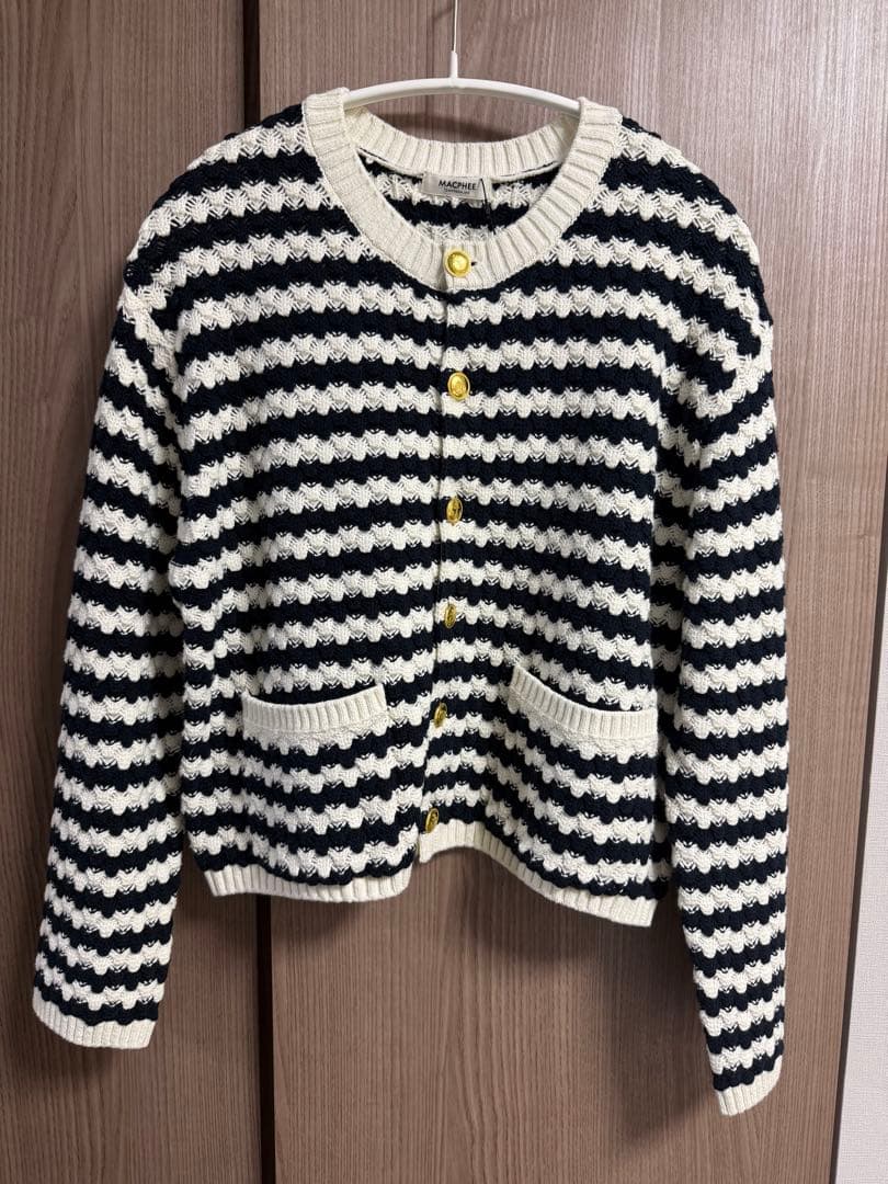 MACPHEE ハイブリットケーブルクルーネックカーディガ ン