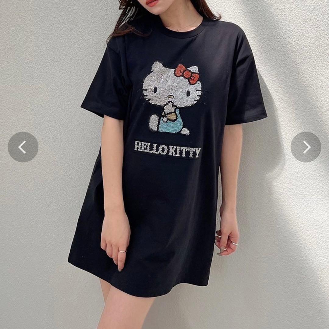 新品 ハローキティ RESEXXY ロング丈 Tシャツ ワンピース ブラック