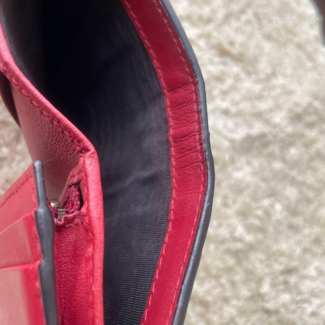 GUCCI 二つ折り財布 チェリー装飾　ストーン外れなし