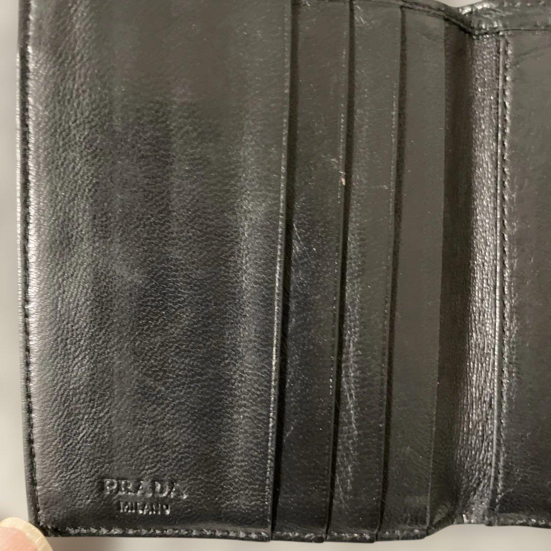 わ*ん様 PRADA ブラック 三つ折り財布