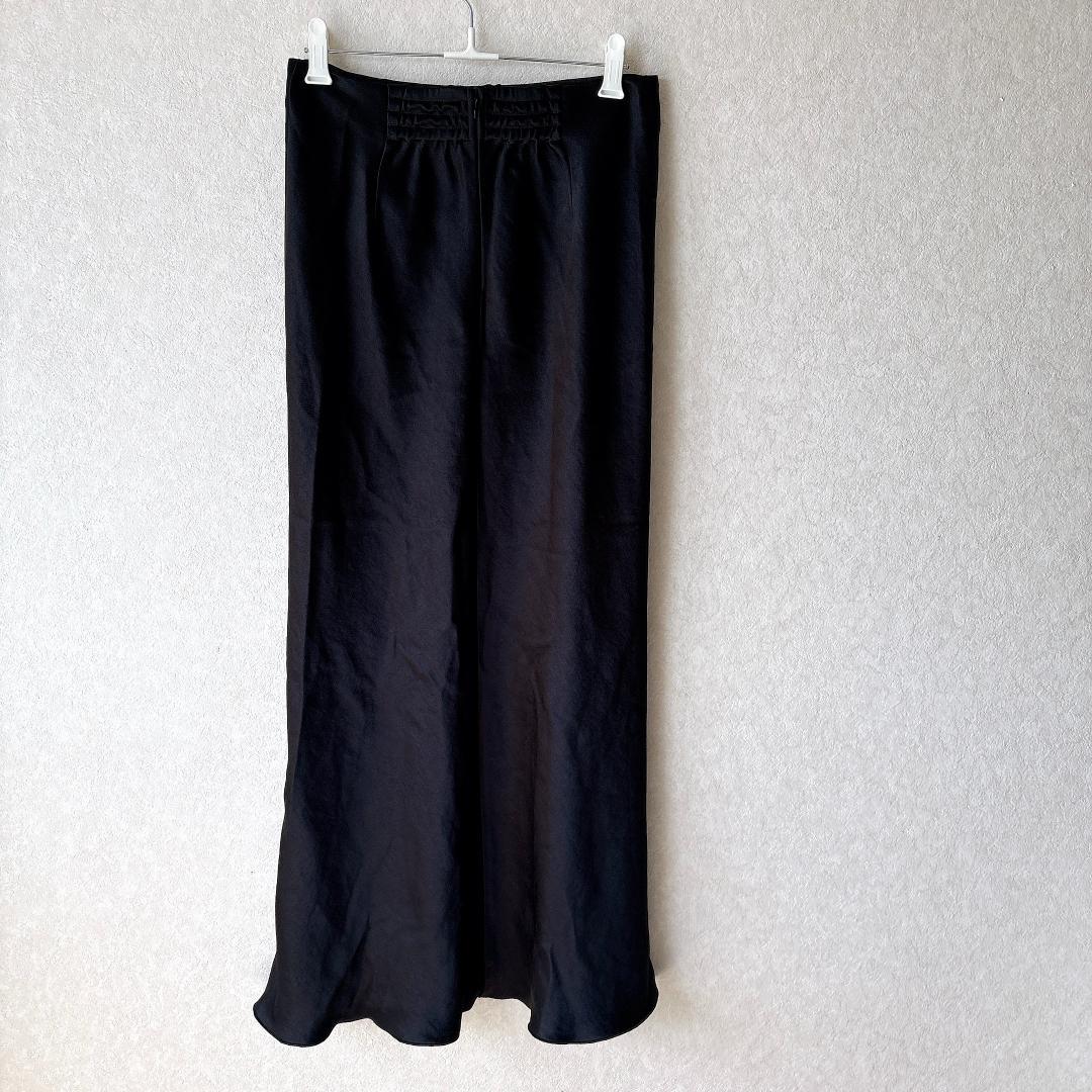 美品☆イエナ IENA ダブルサテンスカート 黒 ブラック 38