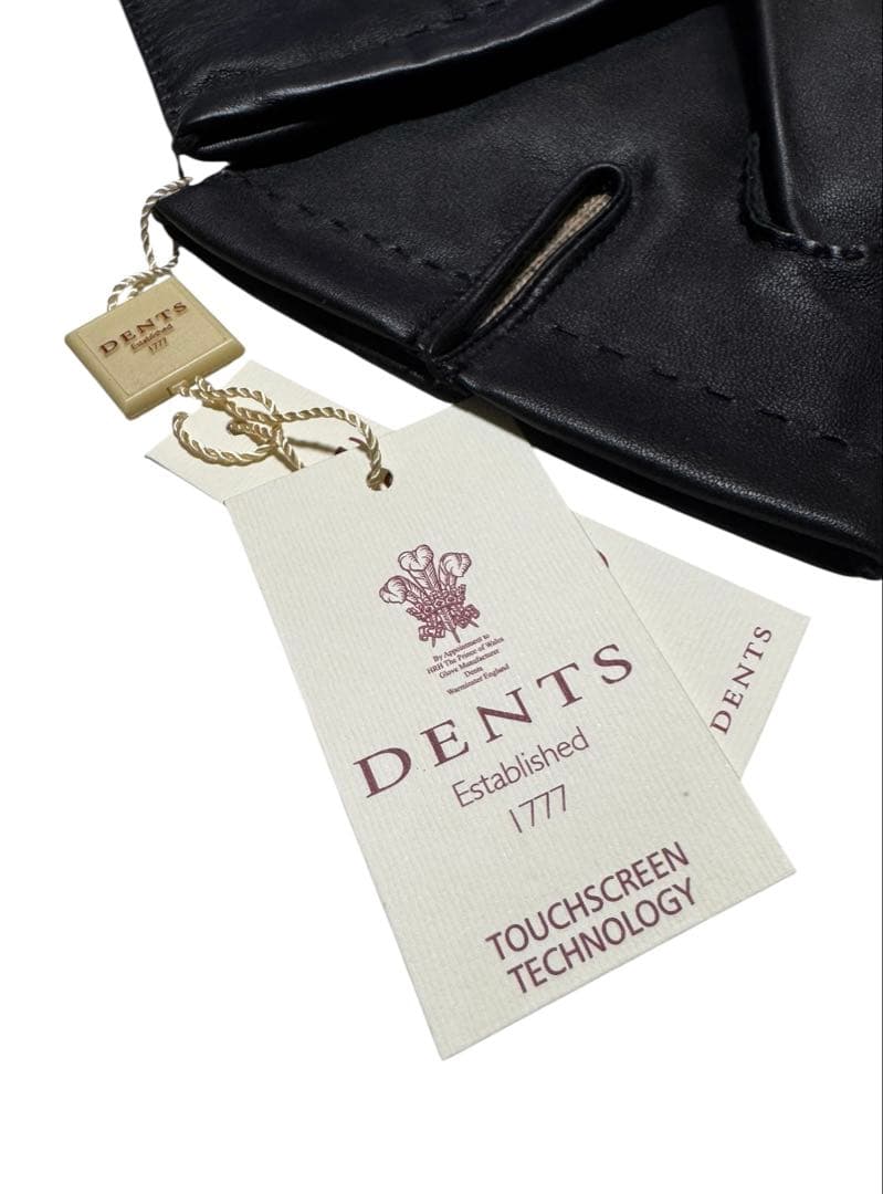 新品DENTSデンツL 手袋 カシミヤ レザー グローブ 黒
