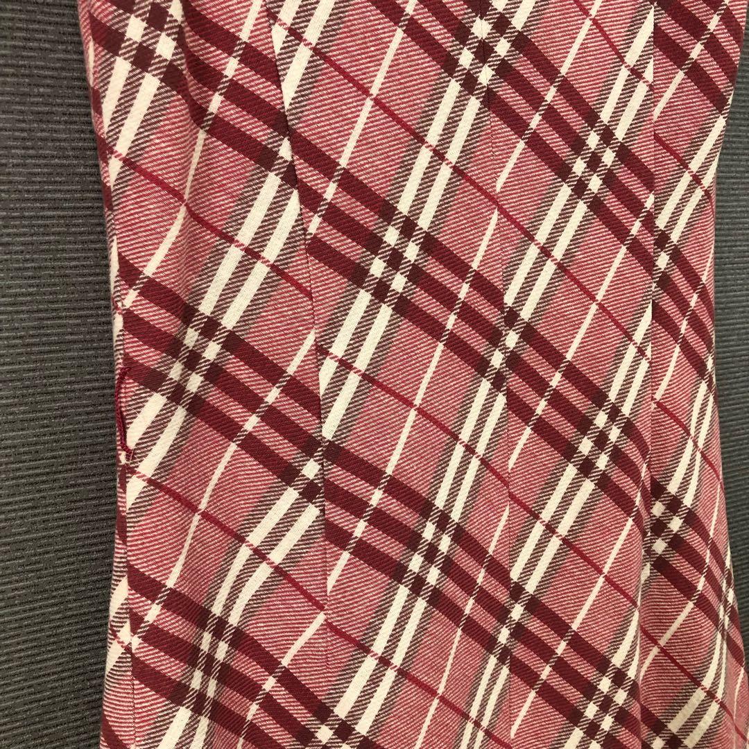 BURBERRY ピンクノバチェック ノースリーブ ひざ丈ワンピース 36