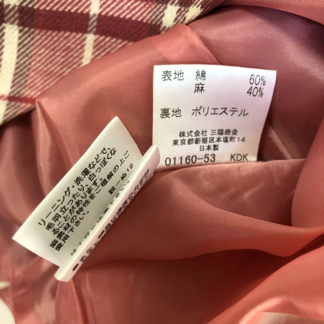 BURBERRY ピンクノバチェック ノースリーブ ひざ丈ワンピース 36