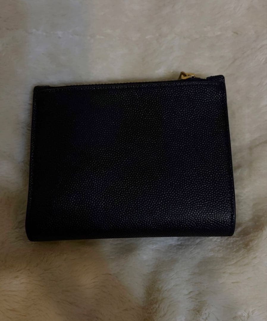 Saint Laurent レザー 二つ折り財布 黒