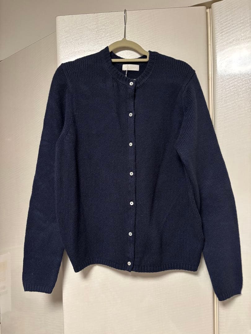 新品ネイビー クルーネック カーディガン