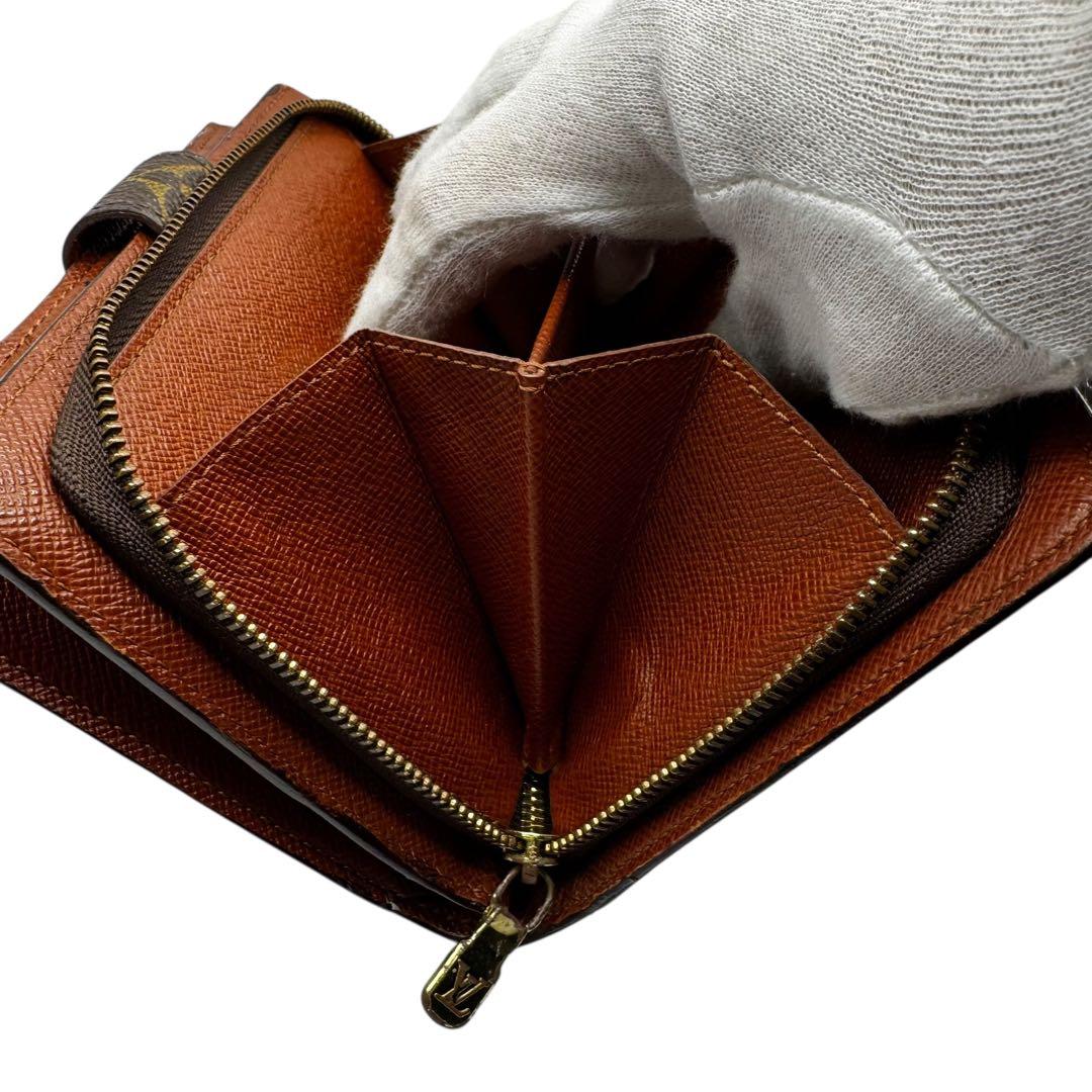 S級極美品LOUIS VUITTON ポルト パピエ ジップ モノグラム 折財布