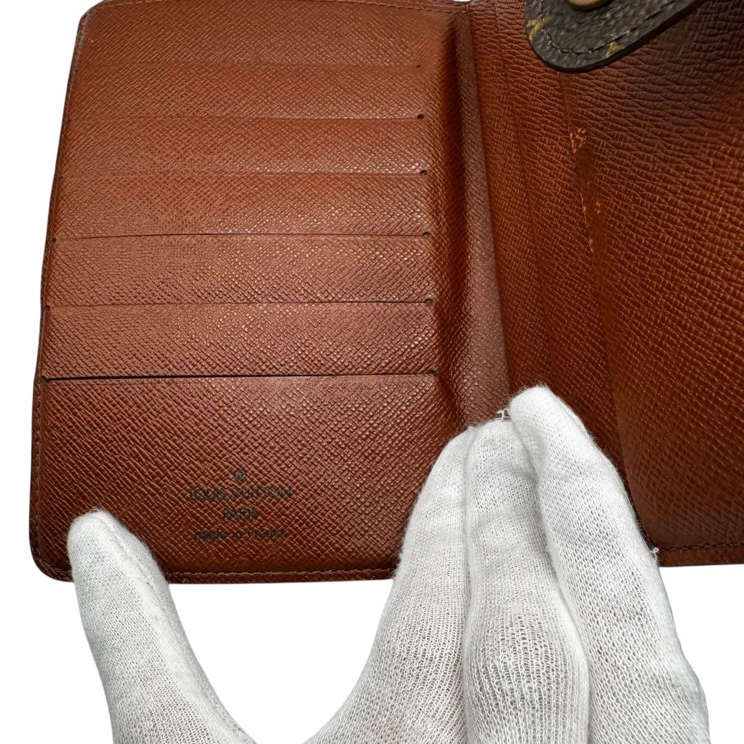 S級極美品LOUIS VUITTON ポルト パピエ ジップ モノグラム 折財布