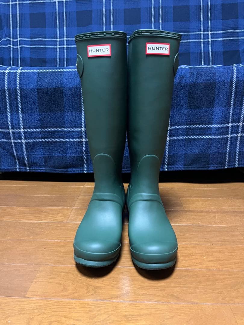 ハルさん専用 HUNTER グリーン ロングブーツ バックル付き