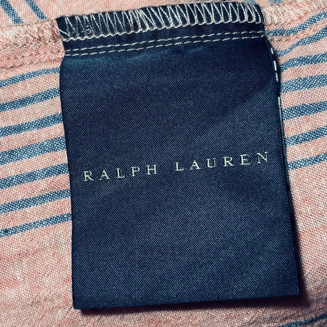 新品未使用RALPH LAUREN リネン 長袖シャツワンピース ホームウェア
