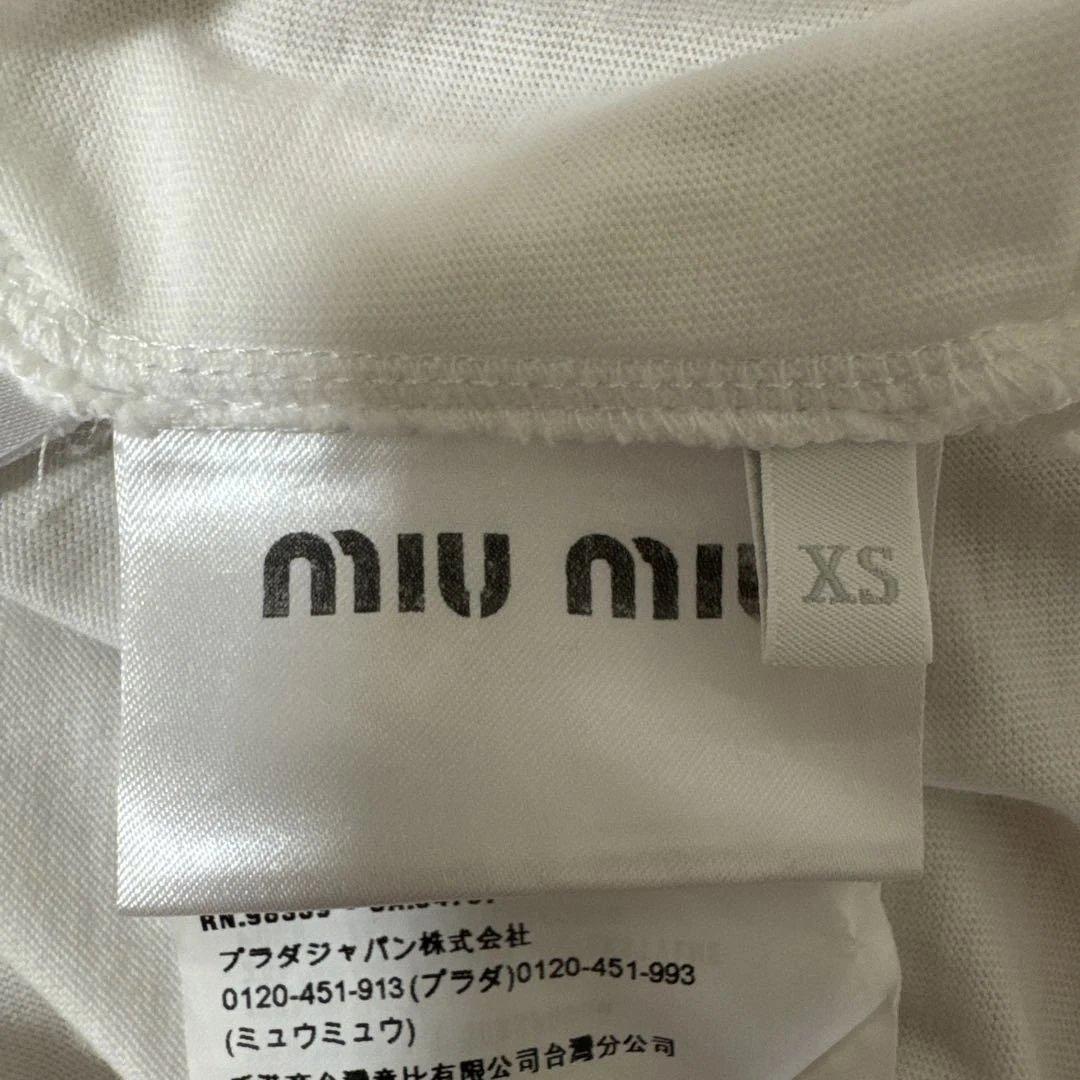 MIU MIU ホワイト Tシャツ リボン付き　週末限定セール