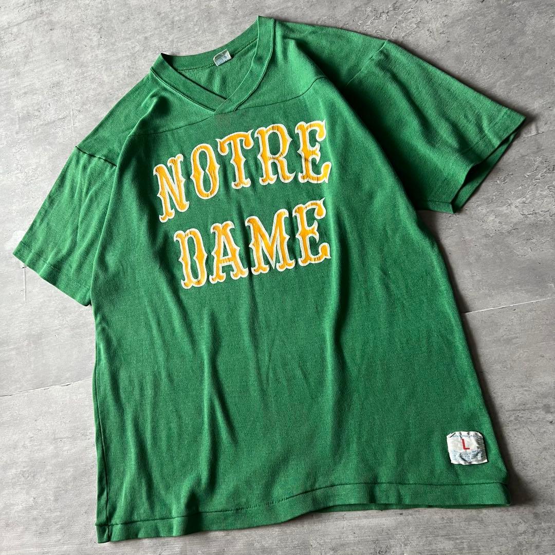 【アメリカ製バータグ、シングルステッチ、ノートルダム◎】championTシャツ