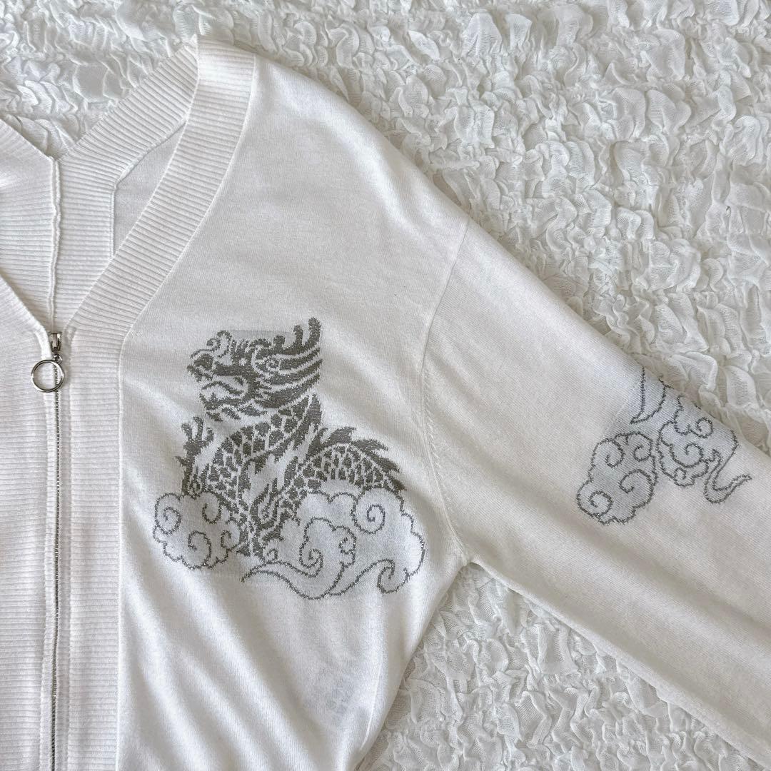 VIVIENNE TAM ヴィヴィアンタム ラメ 刺繍ジップカーディガン