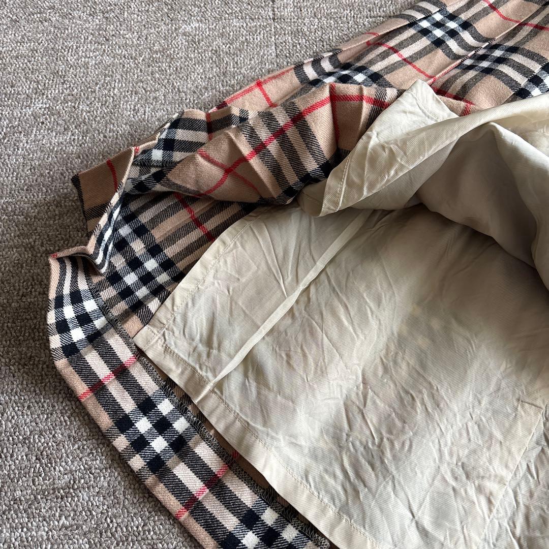 希少 美品 バーバリー 7 ノバチェック プリーツスカート