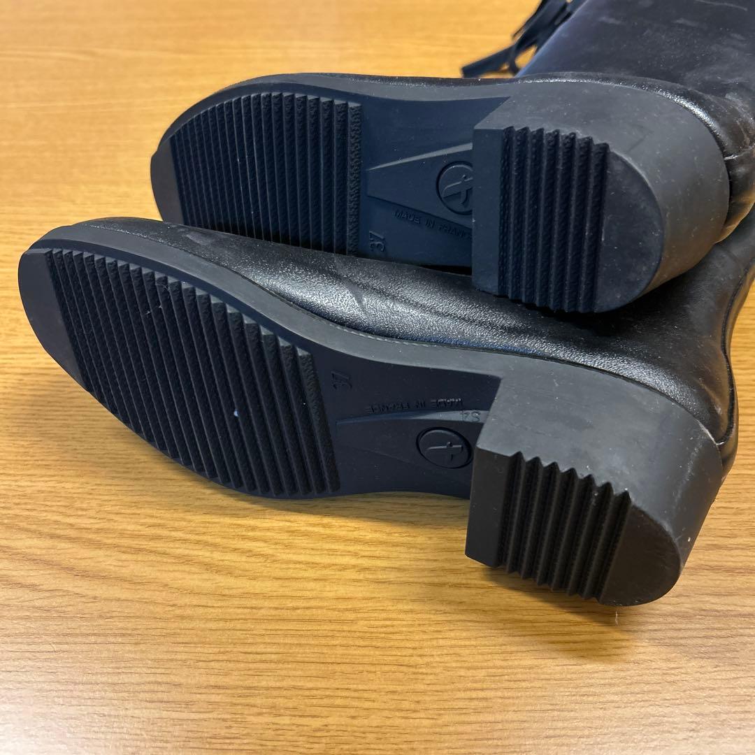未使用品　AIGLEレインブーツ ブラック レースアップ37 ⭐︎最終値下げです⭐︎
