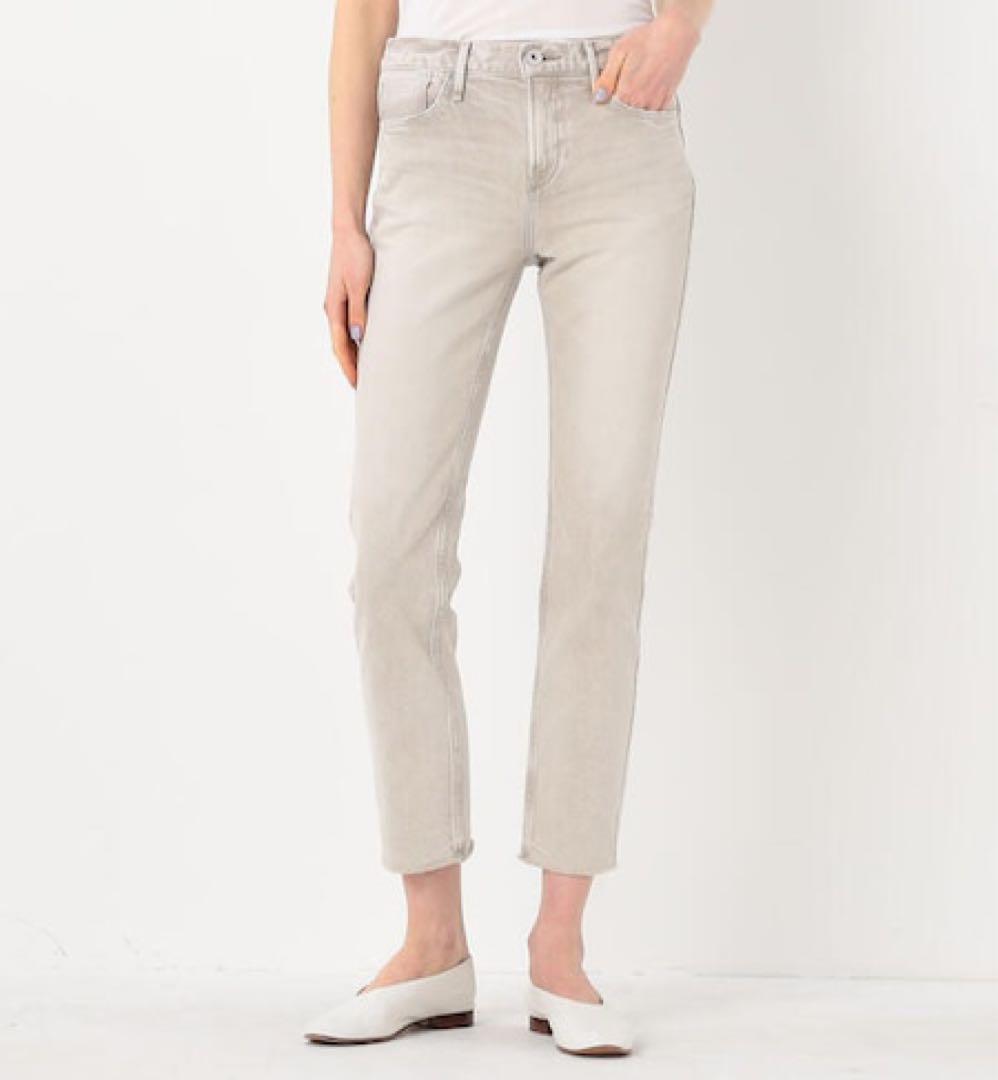 新品★ 美脚 ストレート デニムパンツ グレー アッパーハイツ ¥26400