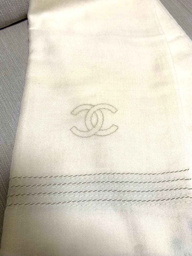 シャネル CHANEL ストール ショール ココマーク チェーン ウール