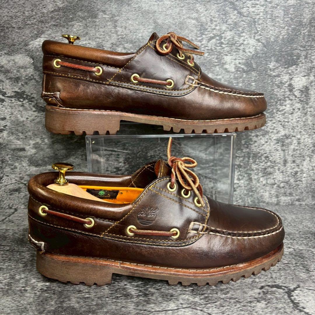 【美品】Timberland デッキシューズ 3Eye 26cm モカシン