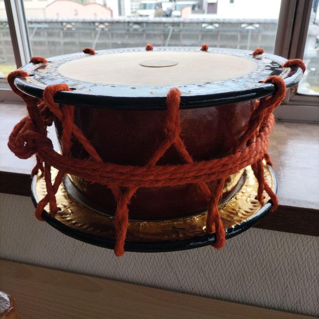 締太鼓　テレン台　バチ2本付　中古品①