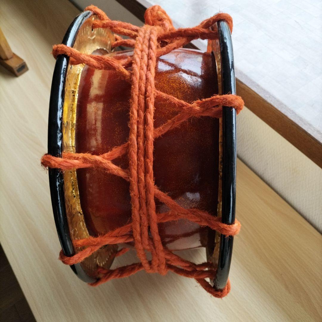 締太鼓　テレン台　バチ2本付　中古品①