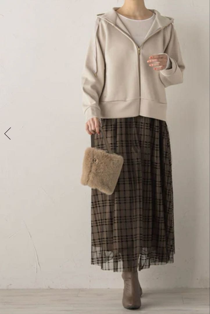 ドロワット ロートレアモンフロッキーチェックスカート　新品　2 茶　匿名配送