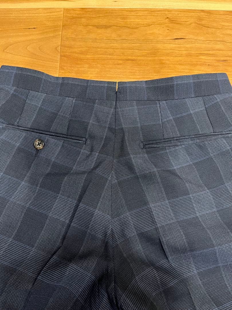 azabu tailor スーツ42A ネイビーチェック